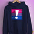 Bisexual Pride Flag Exclamation Point Hoodie - Navy